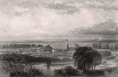 Eton vu de la terrasse du château de Windsor, illustration de 